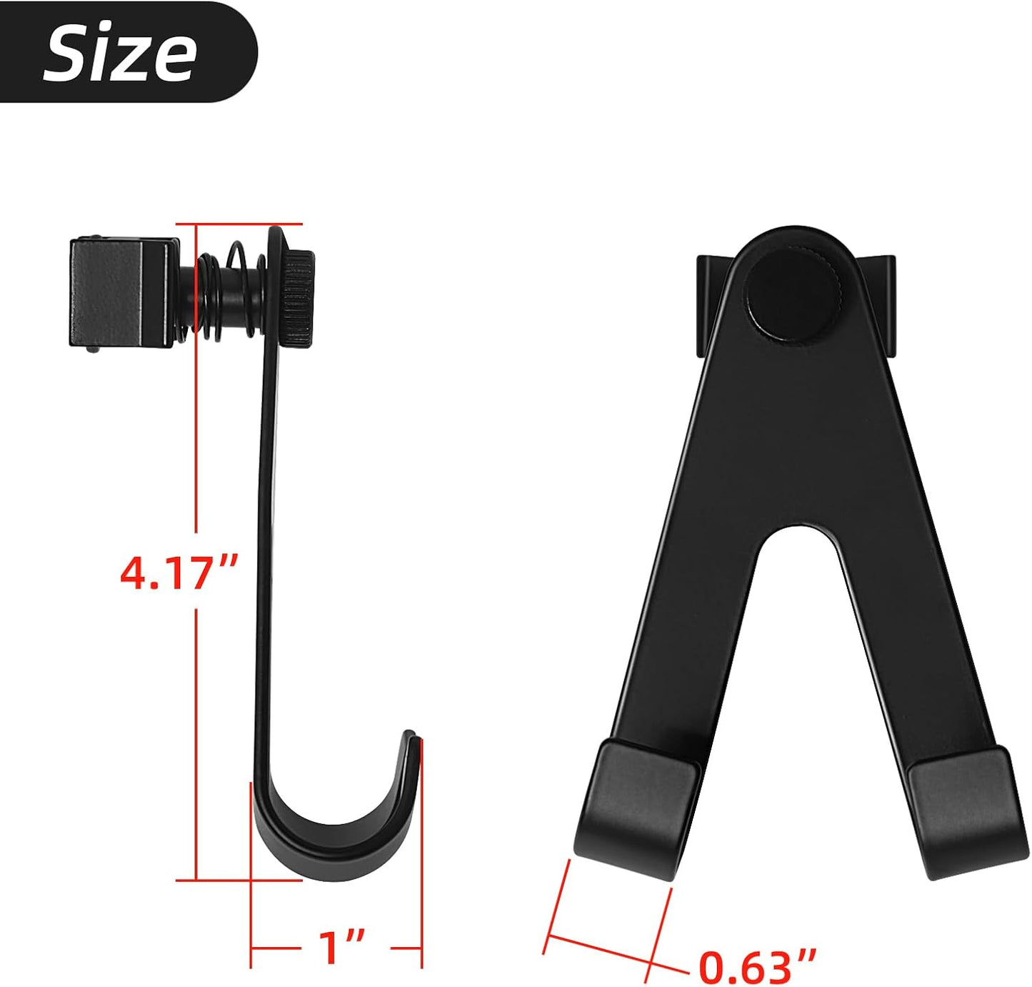L-Track Montaje un solo perno con gancho ajustable 4 negro