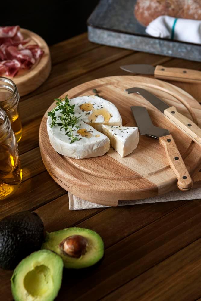 Set tabla queso y cuchillos madera
