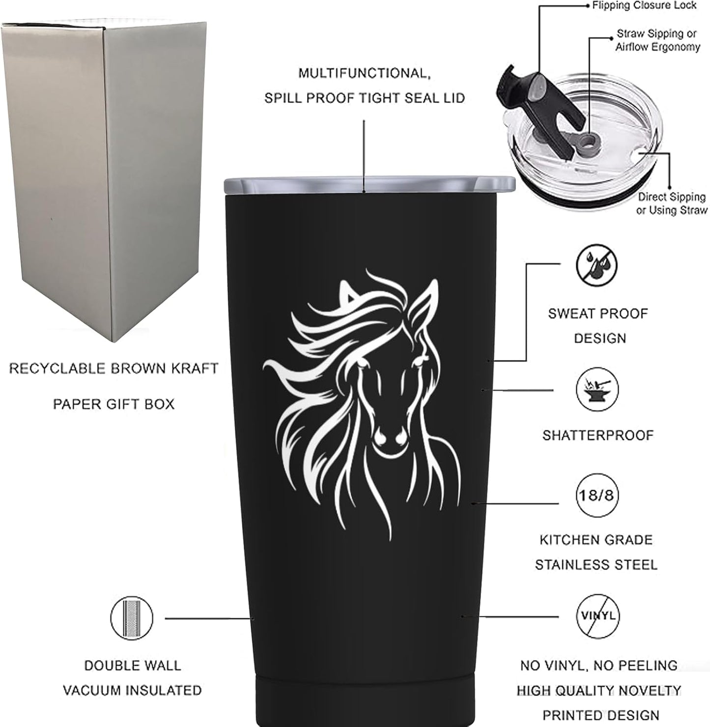 Vaso térmico 20oz a prueba de fugas para café y té