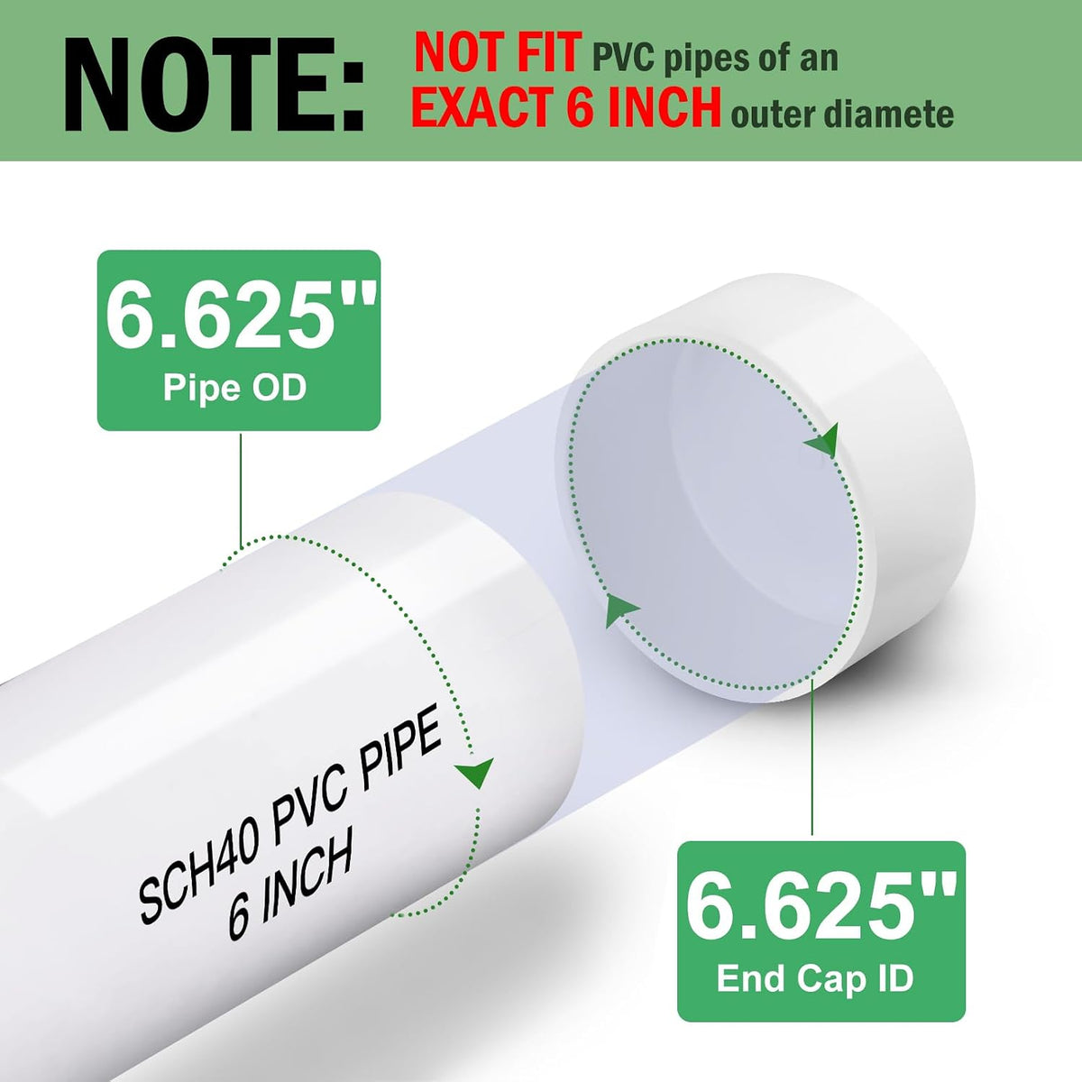 Tapa PVC 6pulg comp SCH40 para tubería muebles
