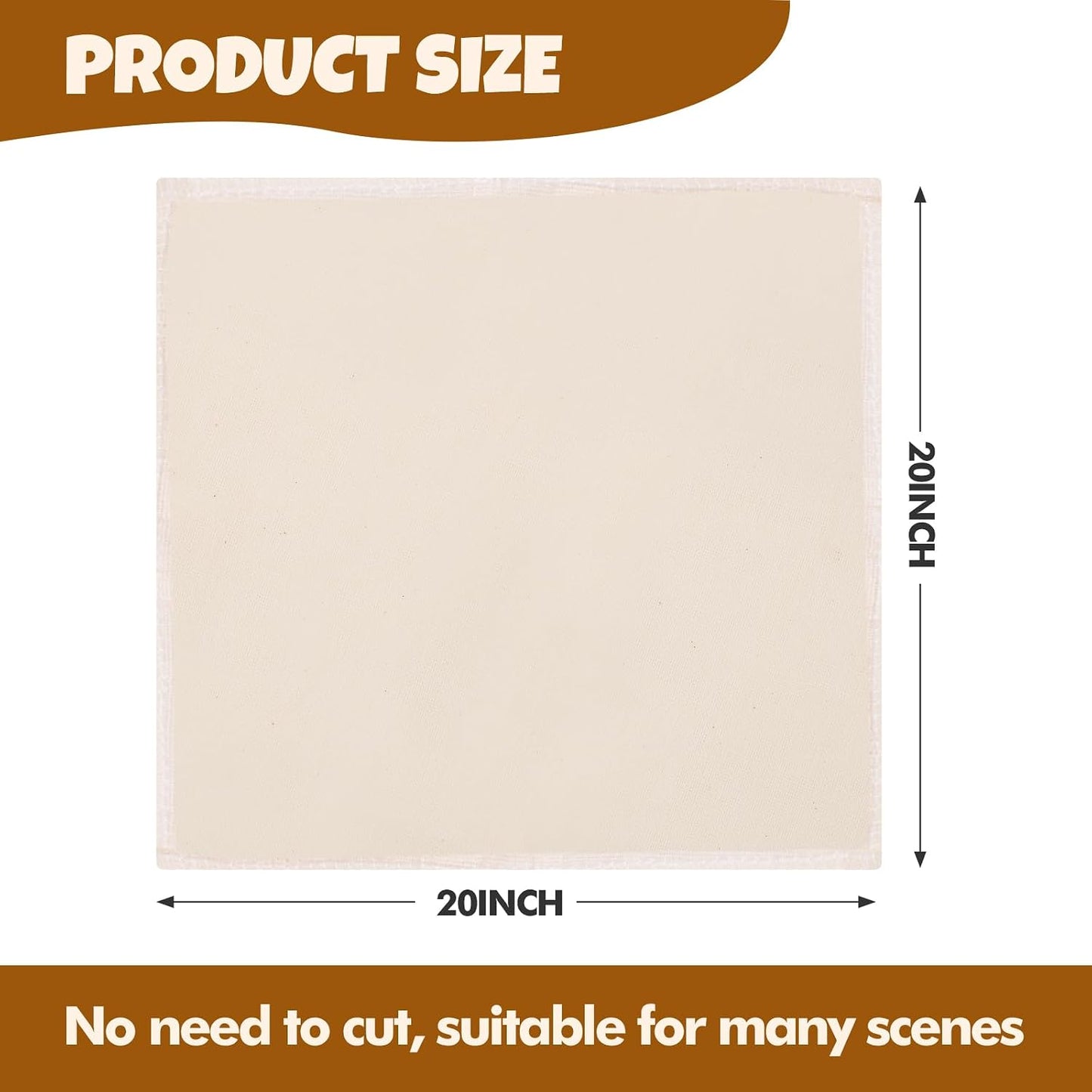 30 Paños Queso Reutilizables 20x20pulg Algodón Orgánico