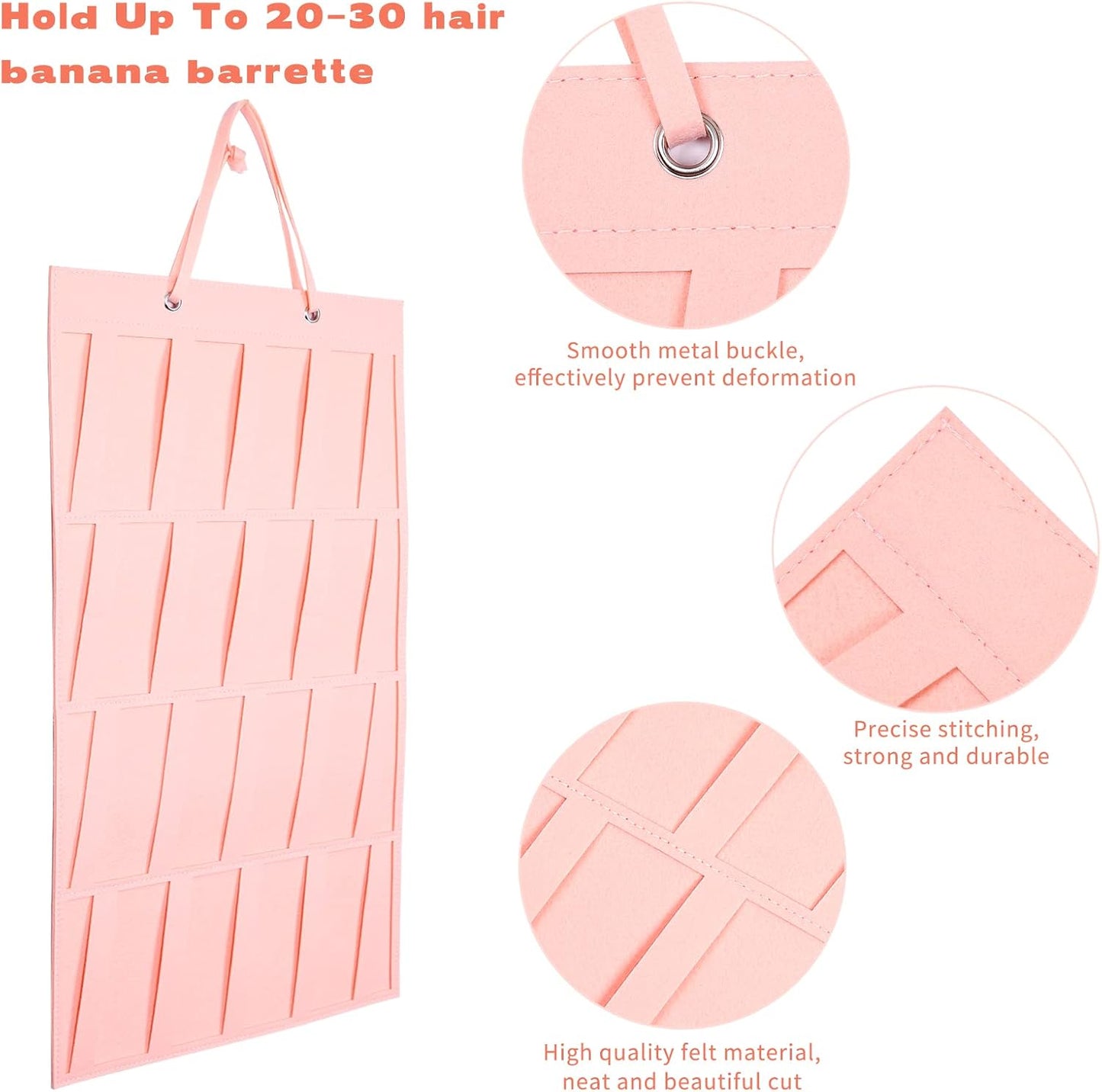 Soporte lazo para niñas 4 capas fieltro rosa-B