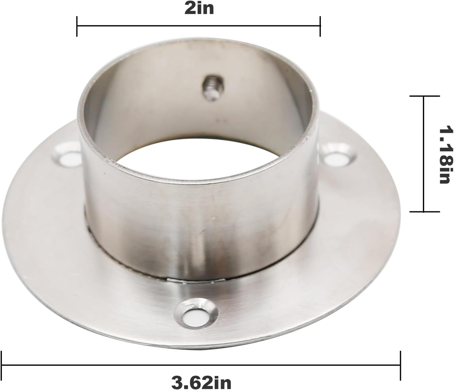 Soporte brida barra acero inox para techo 2"