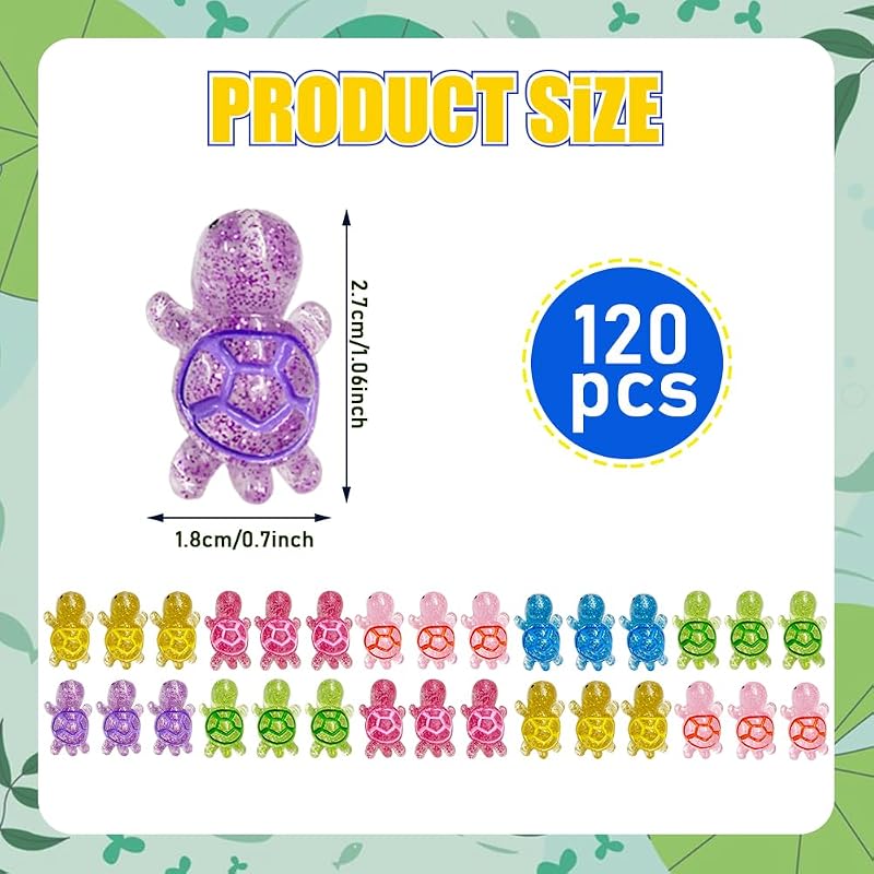 Figuras tortugas resina purpurina brillan oscuridad decoración