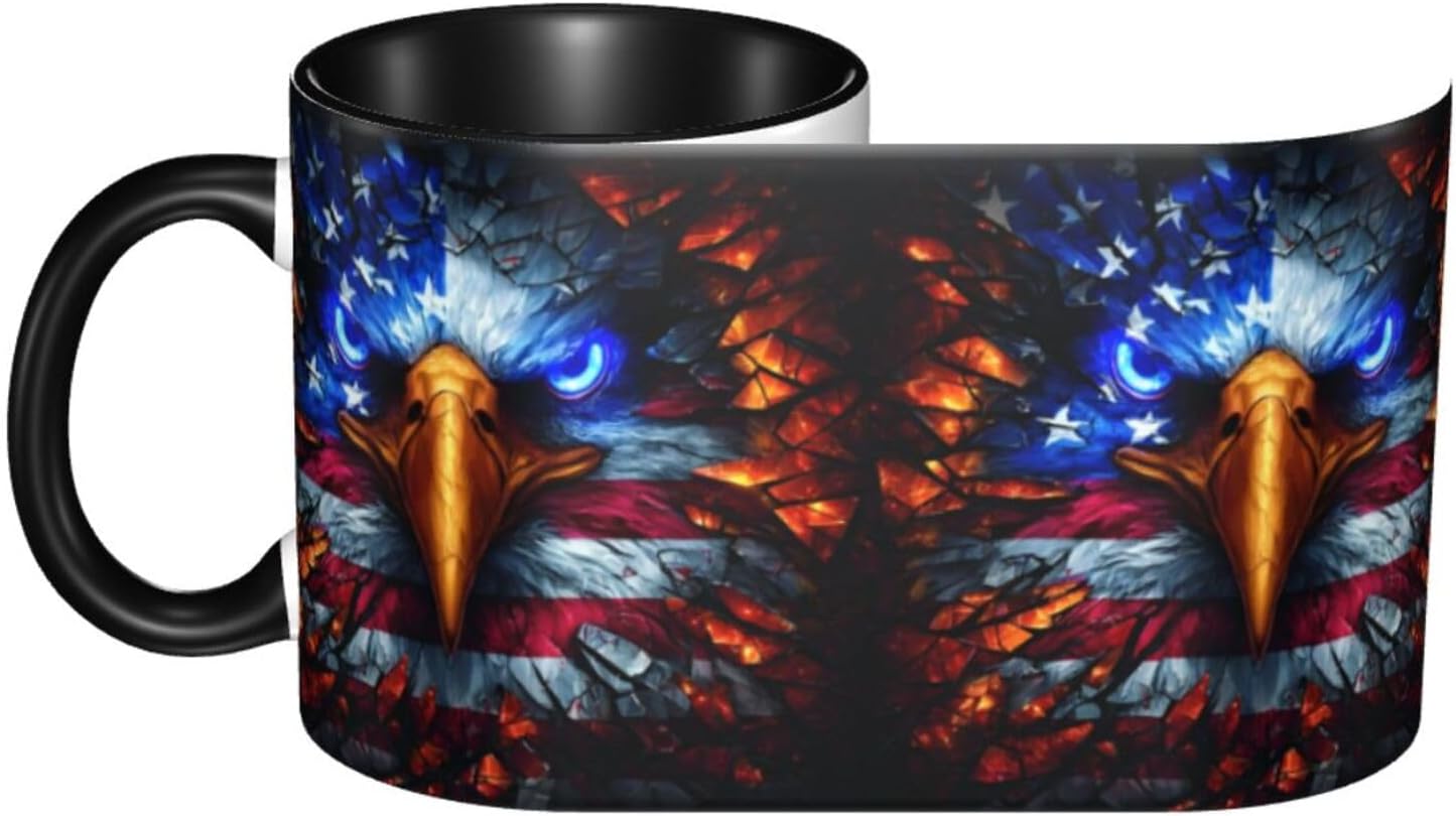 Taza café con bandera EE.UU. 11oz cerámica regalo oficina hogar