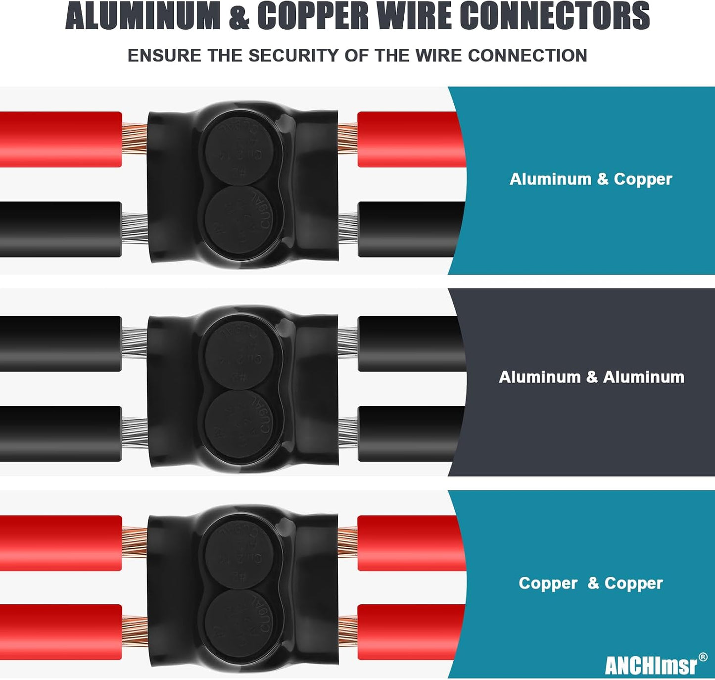 Conector empalme doble aluminio a cobre 5/32pulg 5pzas