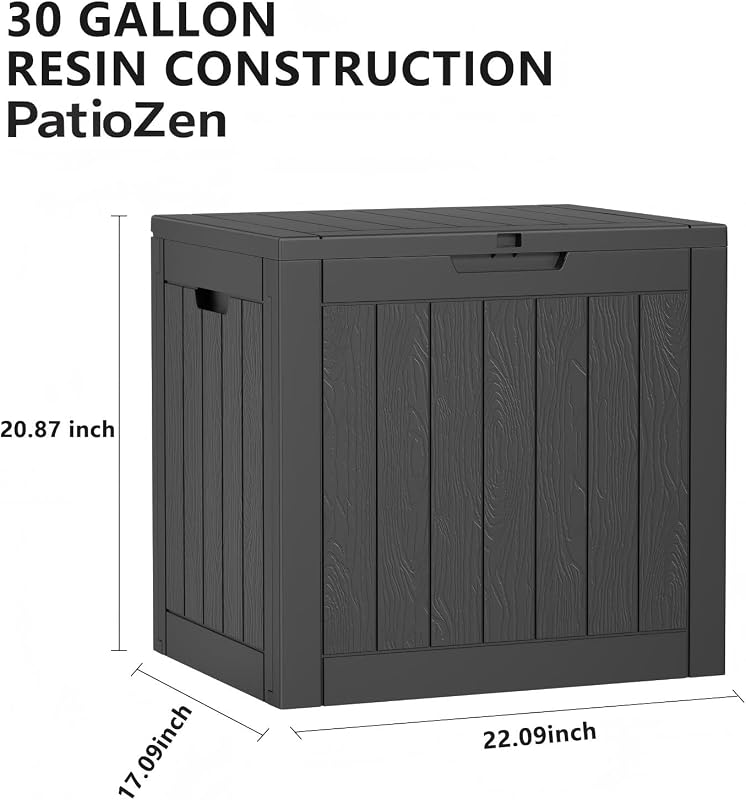Caja resina 30gal con cerradura para cojines y herramientas