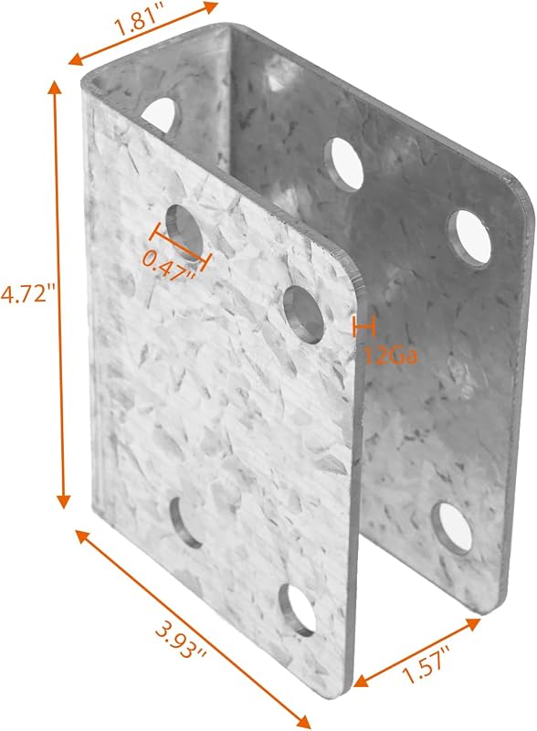4 Soportes U Acero Galvanizado para Madera 2x6 y 2x8