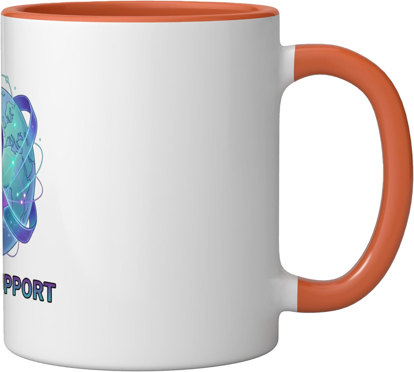 Taza Cerámica Diseño Global Naranja/Blanco