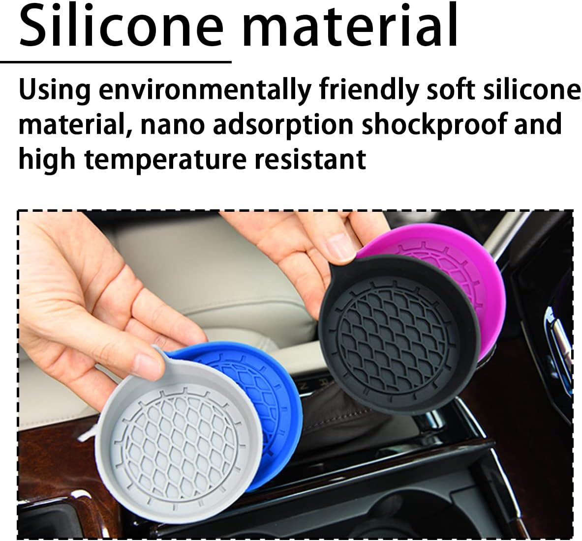 Set 2 portavasos silicona almohadilla aislante antideslizante coche