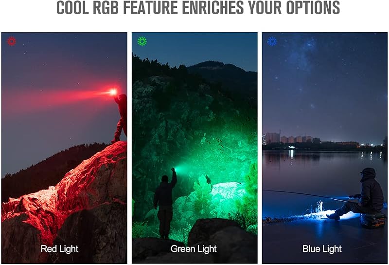 Linterna EDC RGB I1R 2 Pro 7000lúmenes 1968.5pulg recargable