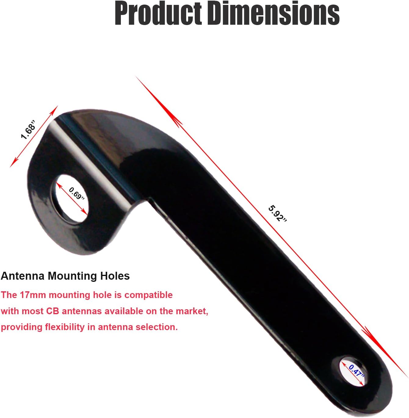 Soporte antena CB para portón Ford lado derecho
