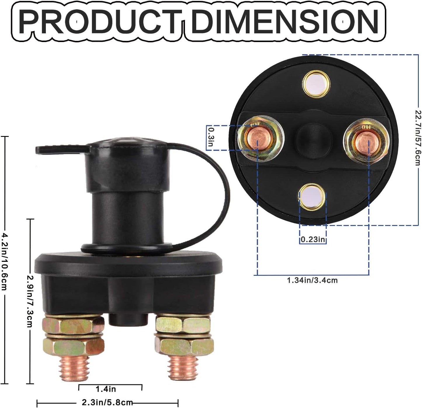 Interruptor desconexión batería 12/24V para auto barco RV