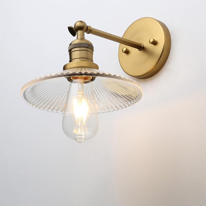 Aplique pared vintage 1 luz pantalla vidrio transparente
