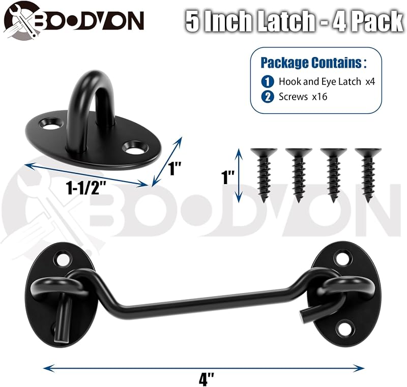 Pestillo privacidad puerta corredera 5" negra set 4