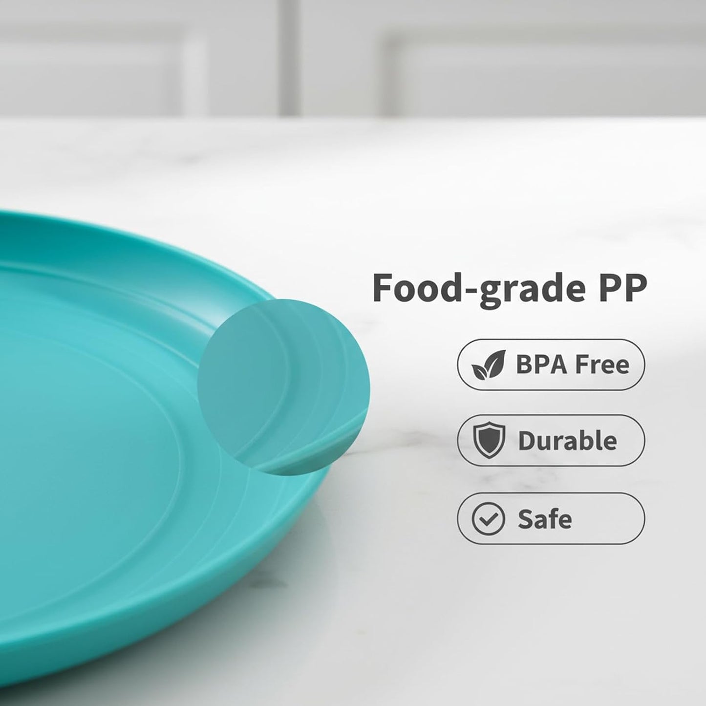 Set 6 platos plástico reutiliz. 8pulg sin BPA para niños