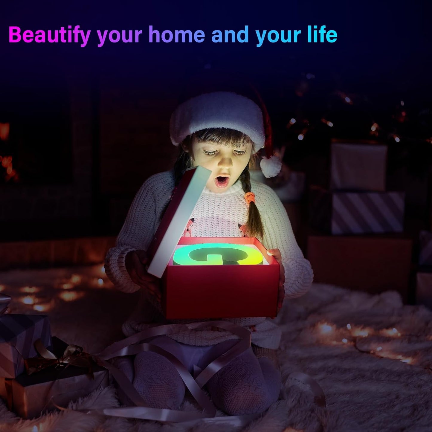 Letras USB con luces LED cambio de color decoración
