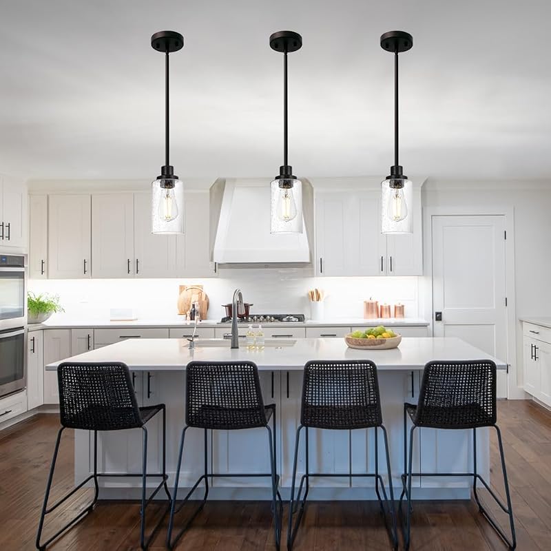 Lámpara colgante E26 1 luz vidrio sembrado cocina loft