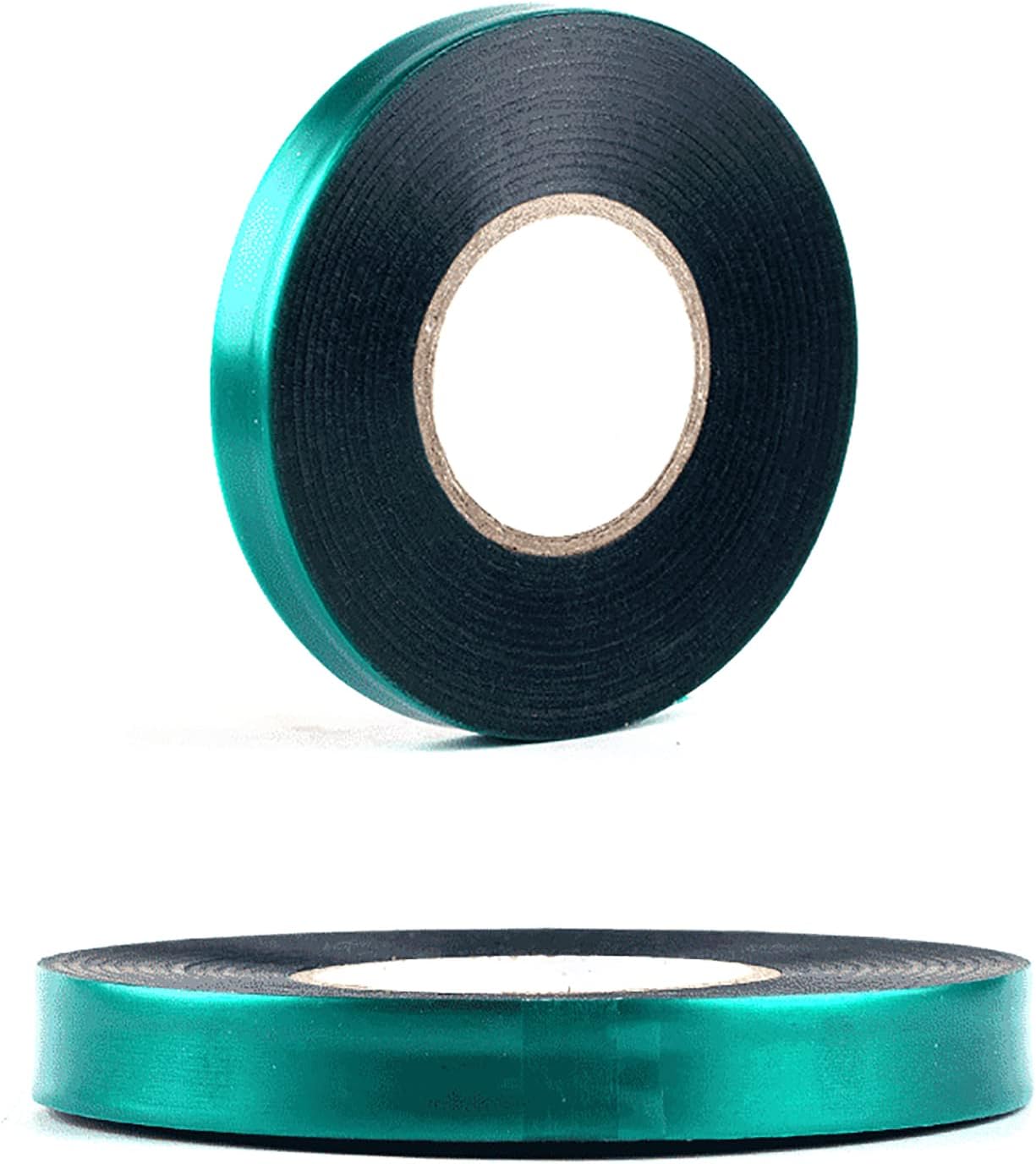 2 Rollos Cinta Elástica Gruesa Verde para Jardín 0.5pulg x150ft