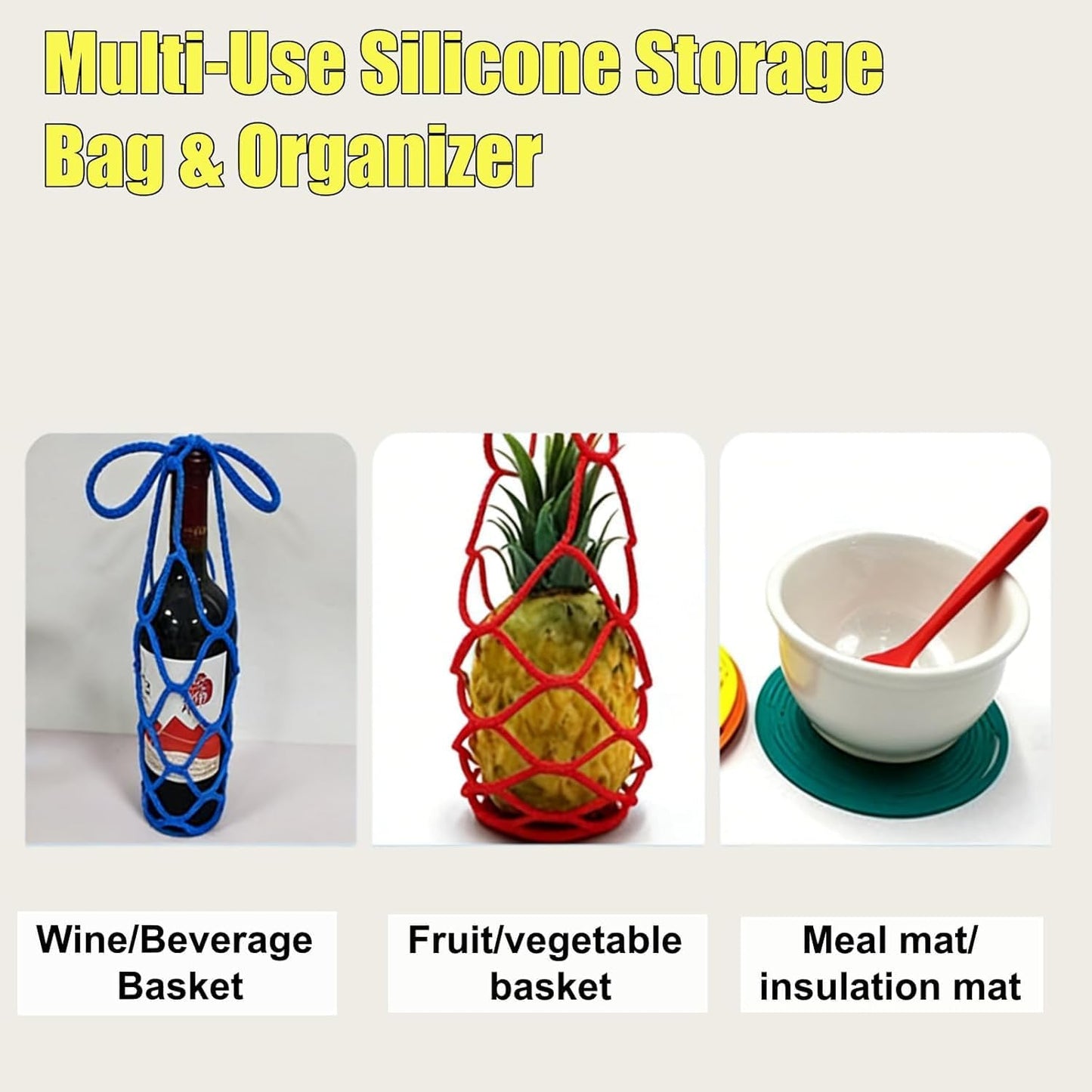 Bolsa organizadora silicona multiusos para vino y botellas