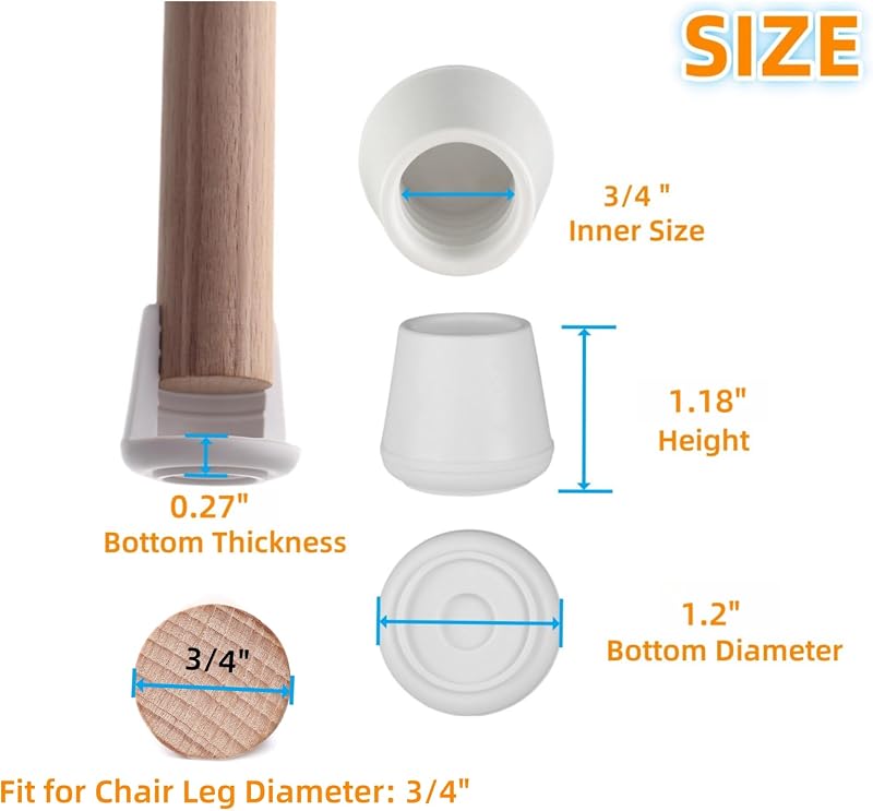 Tapas antideslizantes para patas silla 3/4" pack 64