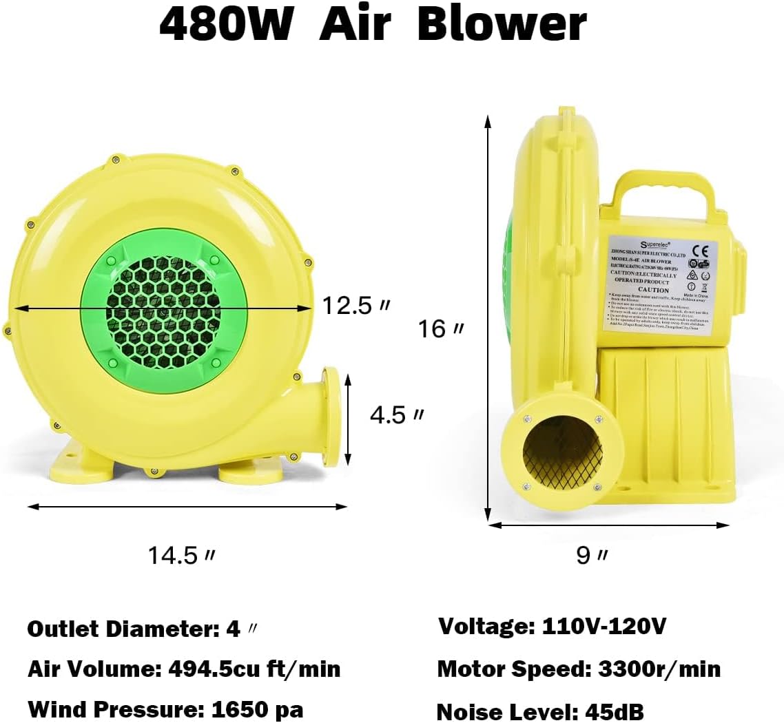 Ventilador 480W para castillo inflable despedida