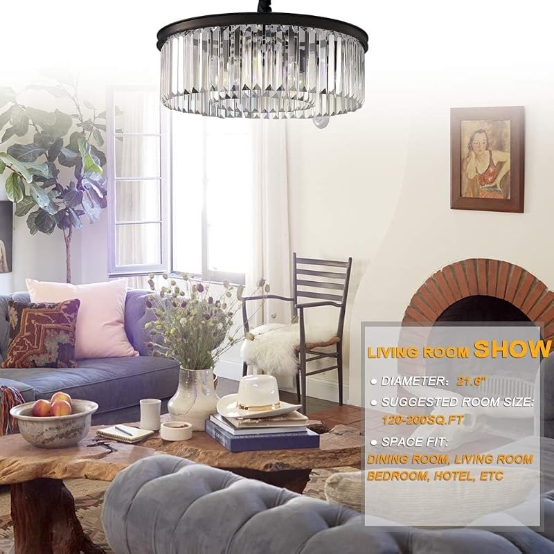 Lámpara de techo de cristal moderna para comedor y sala