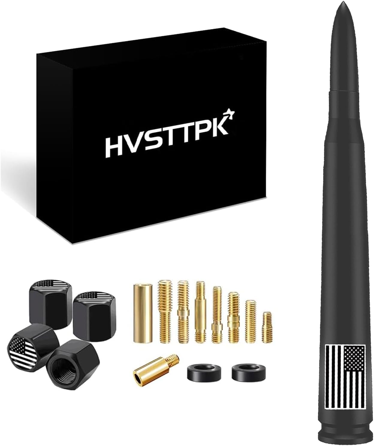 Antena bala camión accesorios 7pulg negro mate
