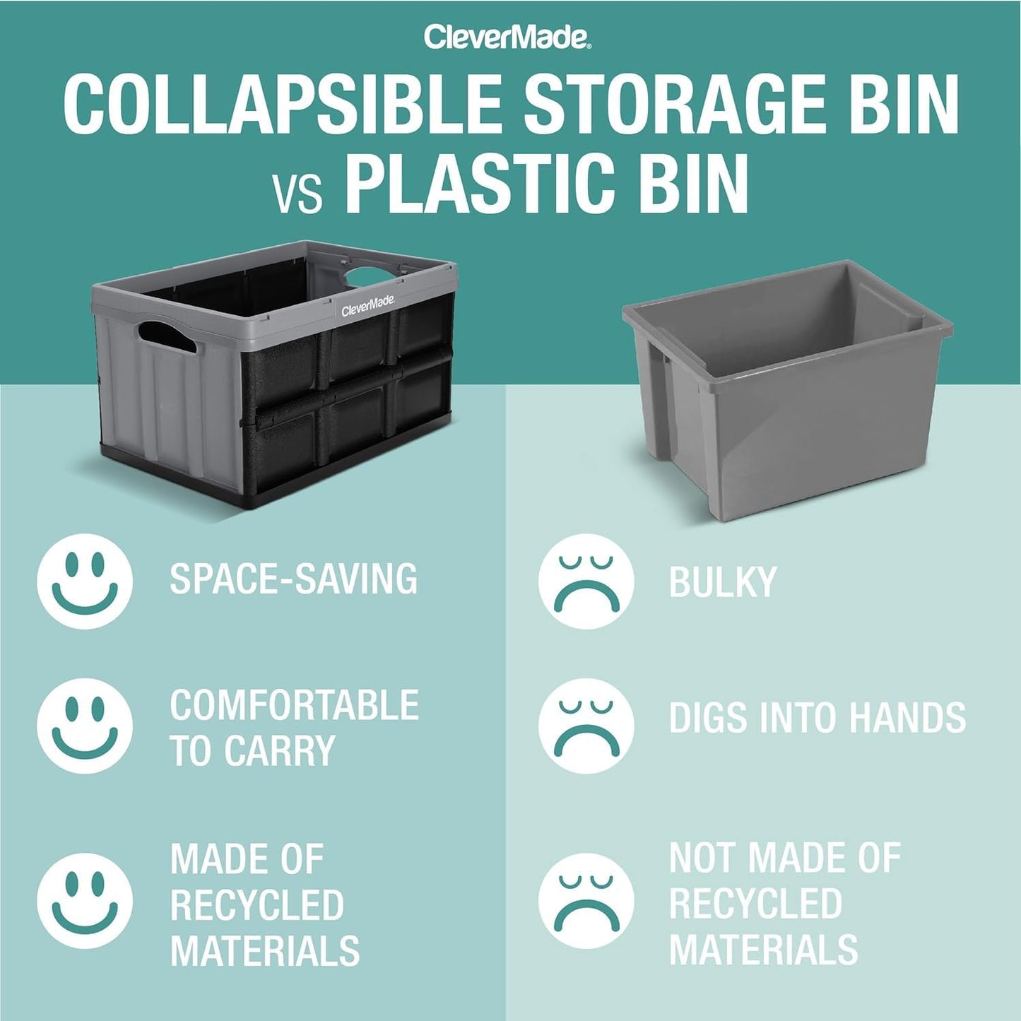 Contenedores plegables Obsidian 62L set 3 apilables