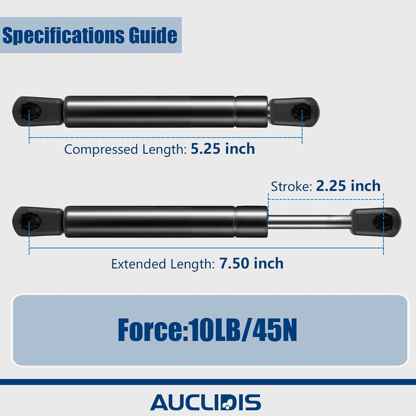 Soporte resorte gas 7.5" para puerta caravana