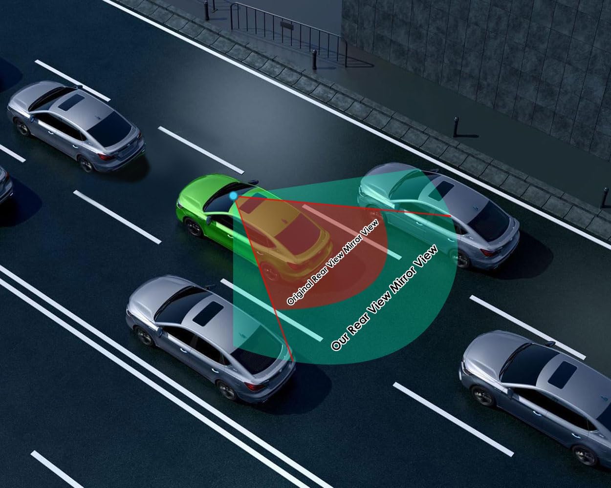 Espejo retrovisor panorámico 11.77" clip universal