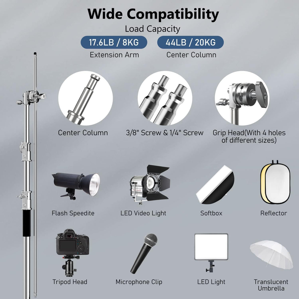 Soporte foto acero inox 10.5pies 4.2pies 2unid