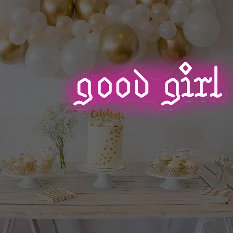Letrero neón Good Girl decoración dormitorio gótica