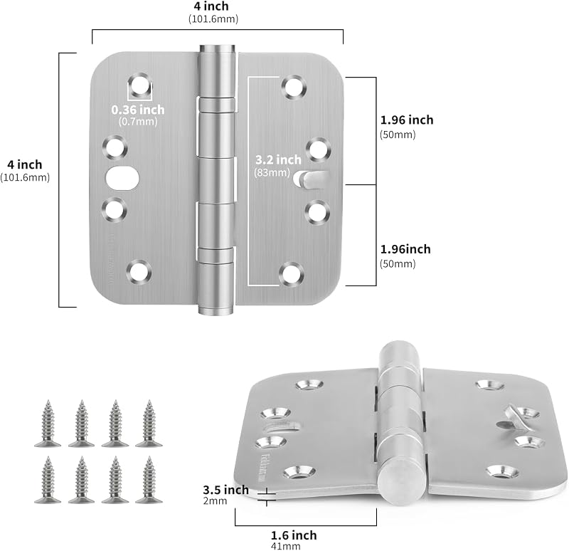 6 Bisagras Seguridad Acero Inox 4" Puertas
