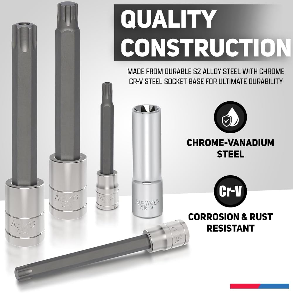 Set 60 Pzas Brocas S2 Torx Plus y E-Torx Cr-V