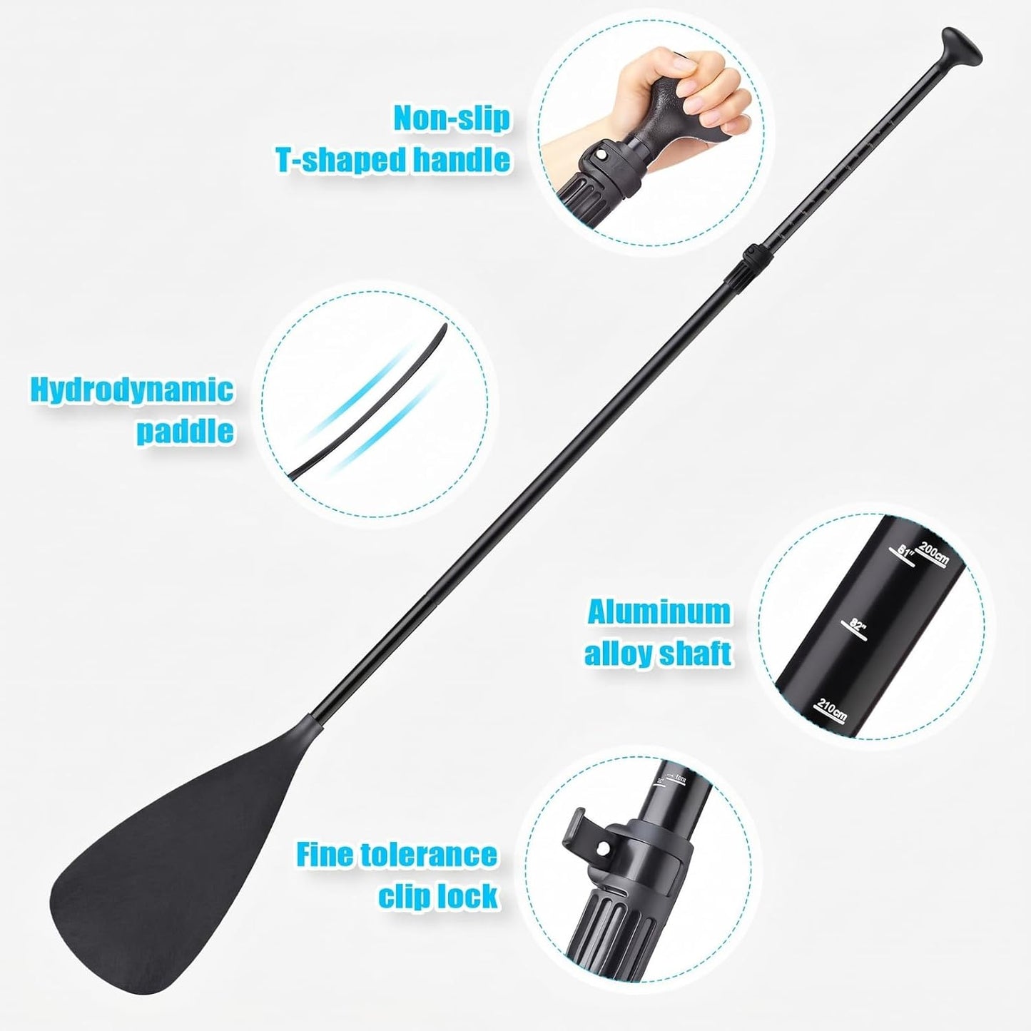 4 Set Pala SUP Ajustable Aluminio Ligera para Surf