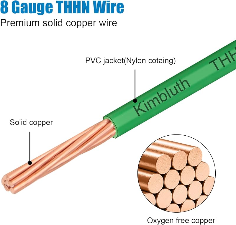 Cable cobre trenzado 8 AWG 50 ft forro nailon residencial