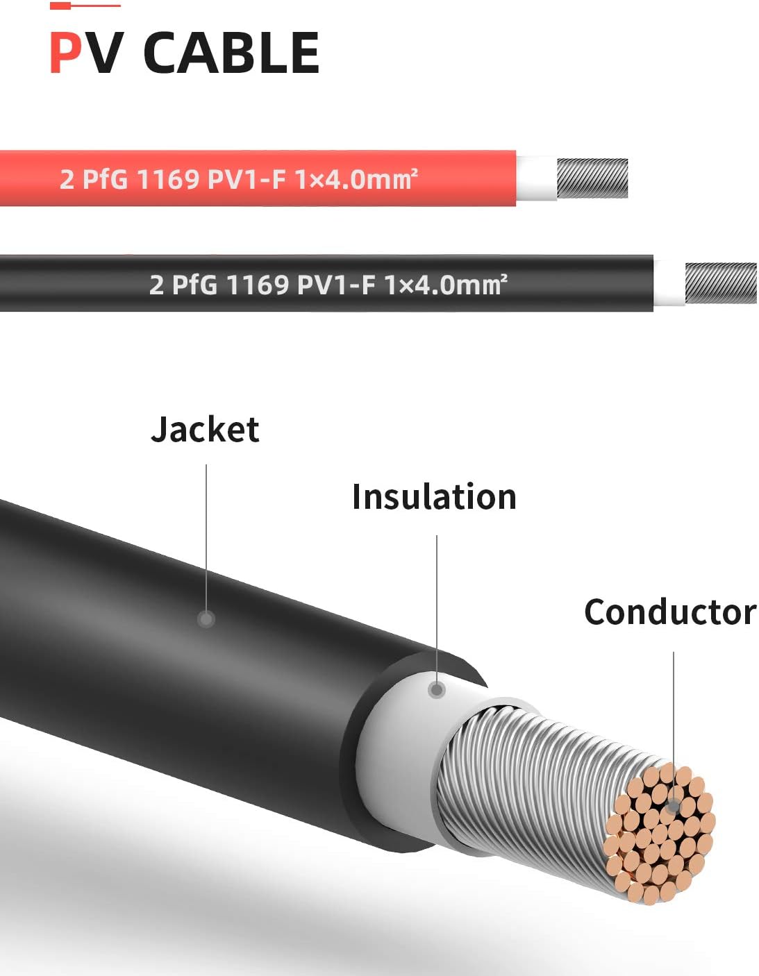 Cable extensión solar 10pies 12AWG con conectores