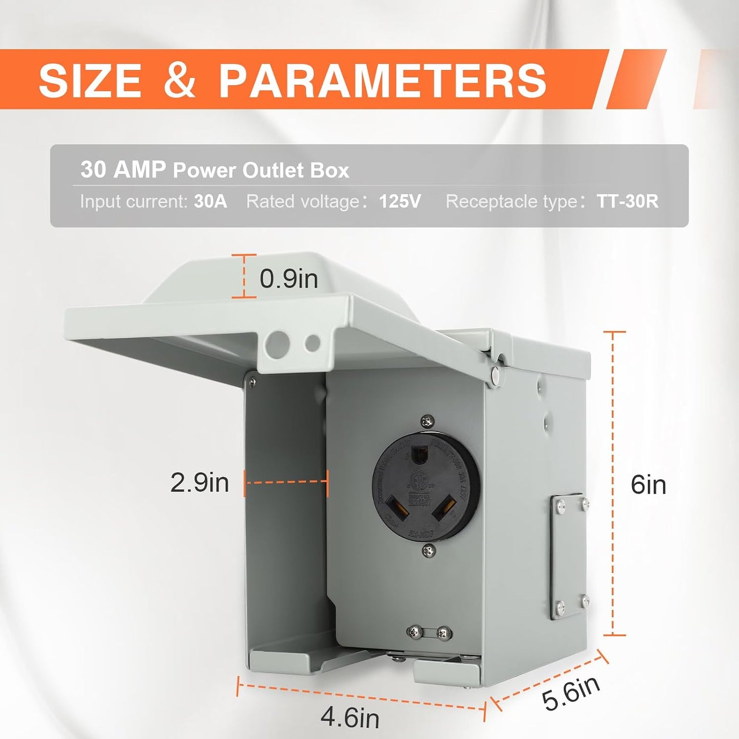 Caja toma corriente NEMA TT-30R RV 30A 125V ETL