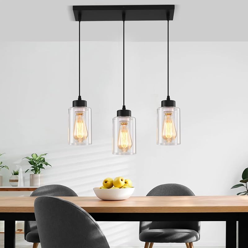 Lámpara colgante moderna de vidrio para comedor y cocina