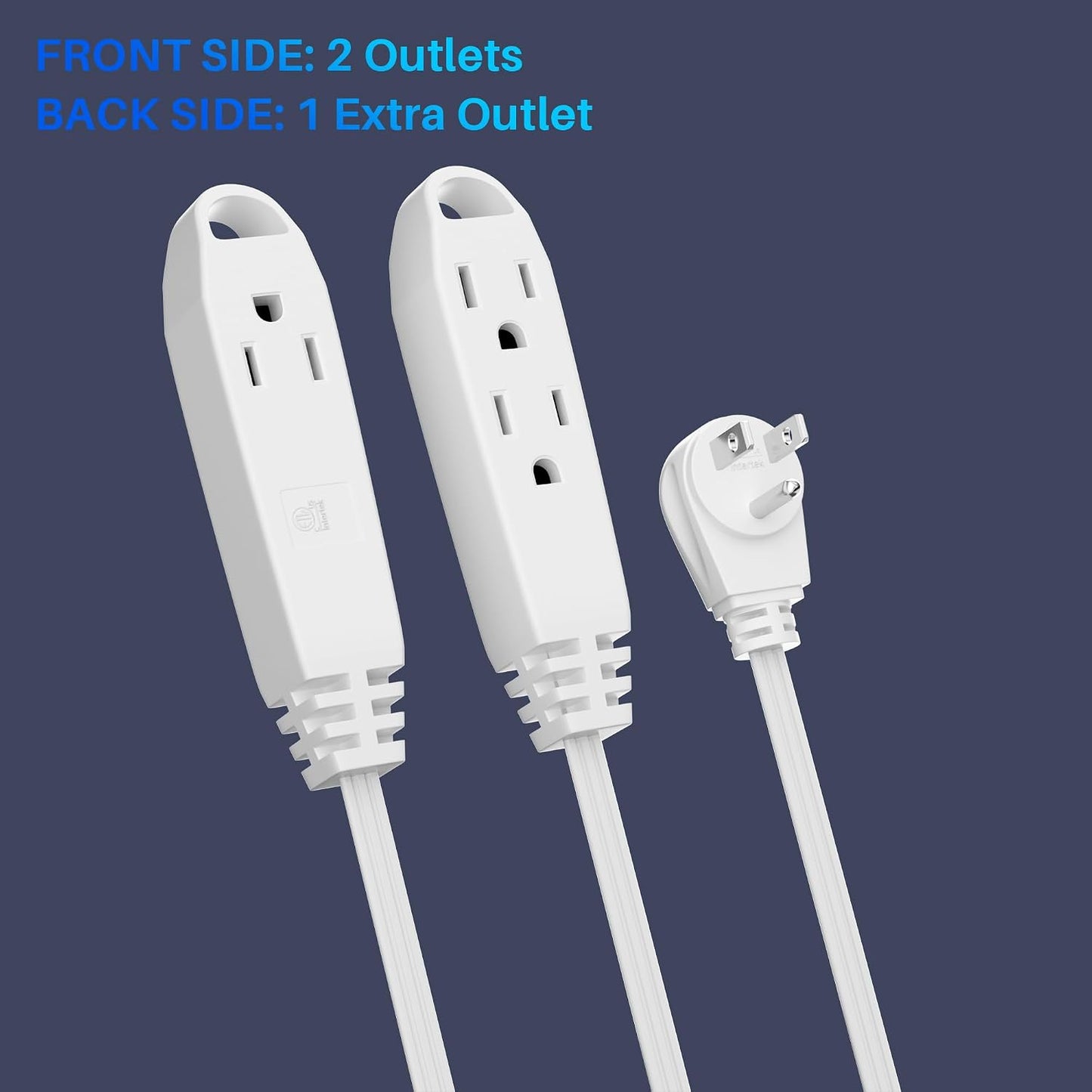 Cable extensión plano 3 salidas 7ft enchufe múltiple