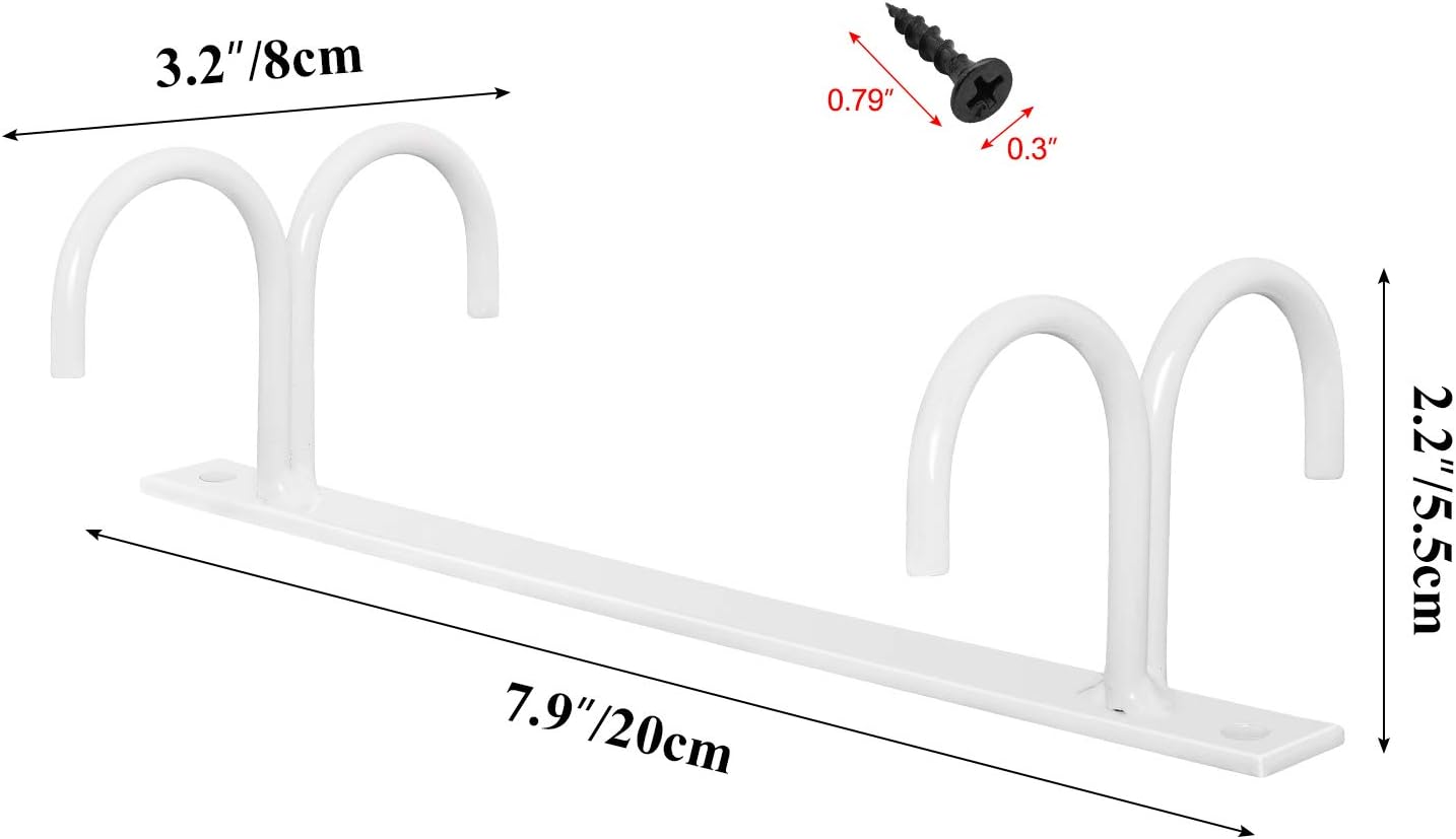 Estante rústico para tazas 12 ganchos blanco set 3