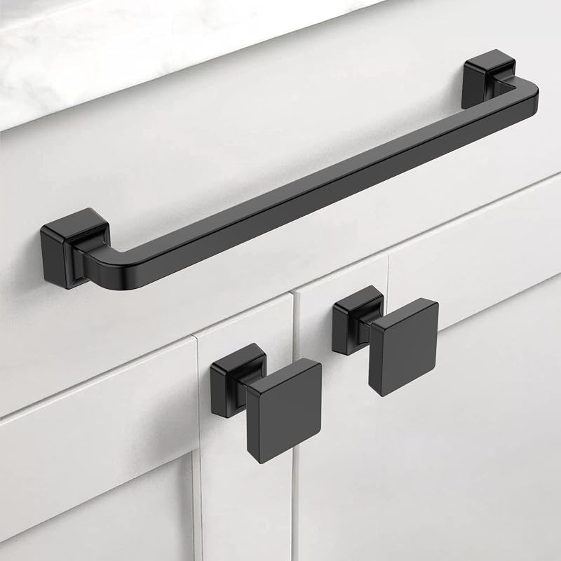 10 Manijas Alacena 19cm Negro Mate Tiradores Cocina