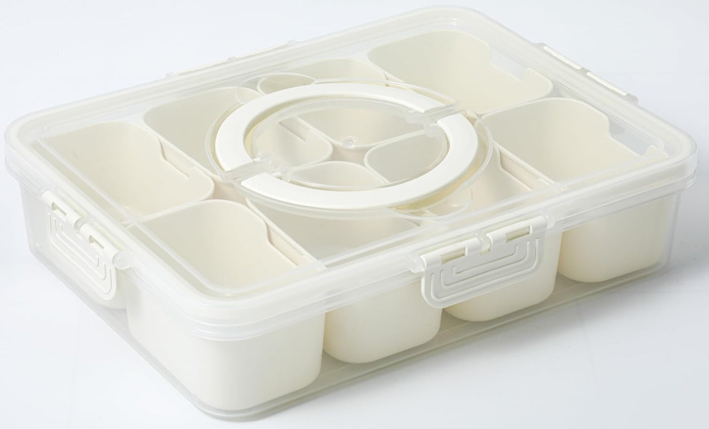 Bandeja dividida para dulces y frutas con tapa lavavajillas 8 tazas