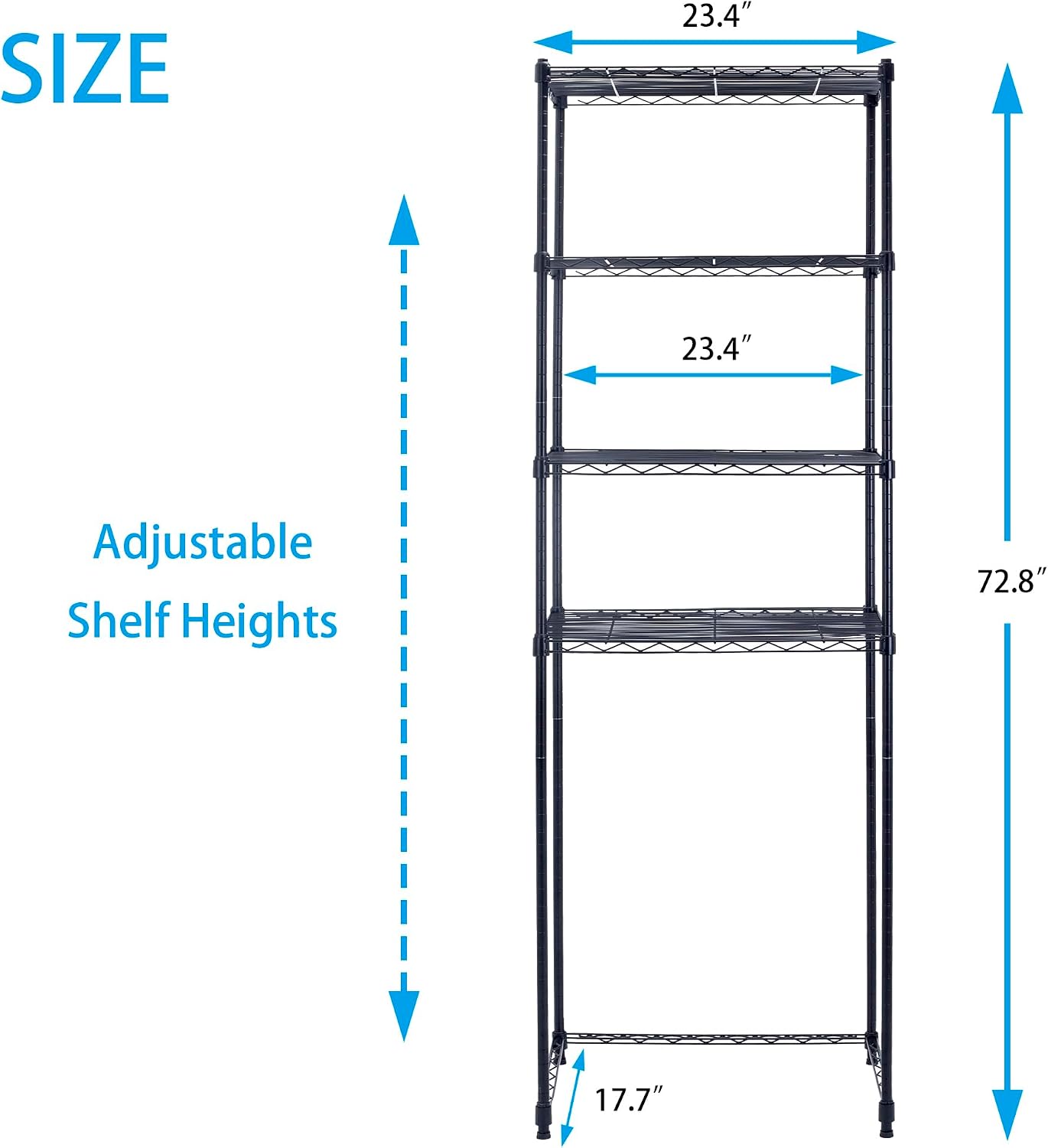Estante refrigerador 4 niveles metal negro