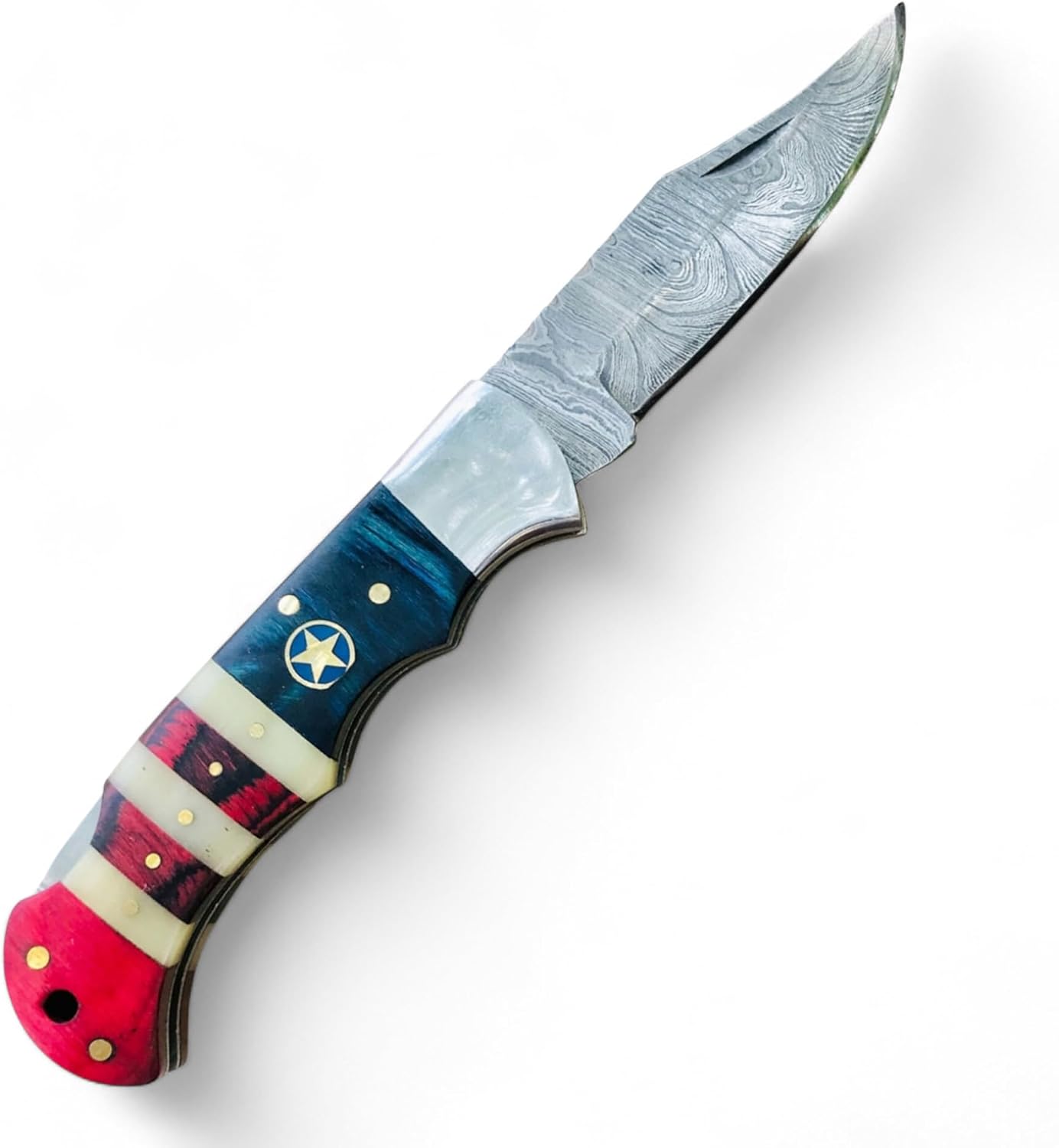 Cuchillo bolsillo plegable 3" madera hueso cuero