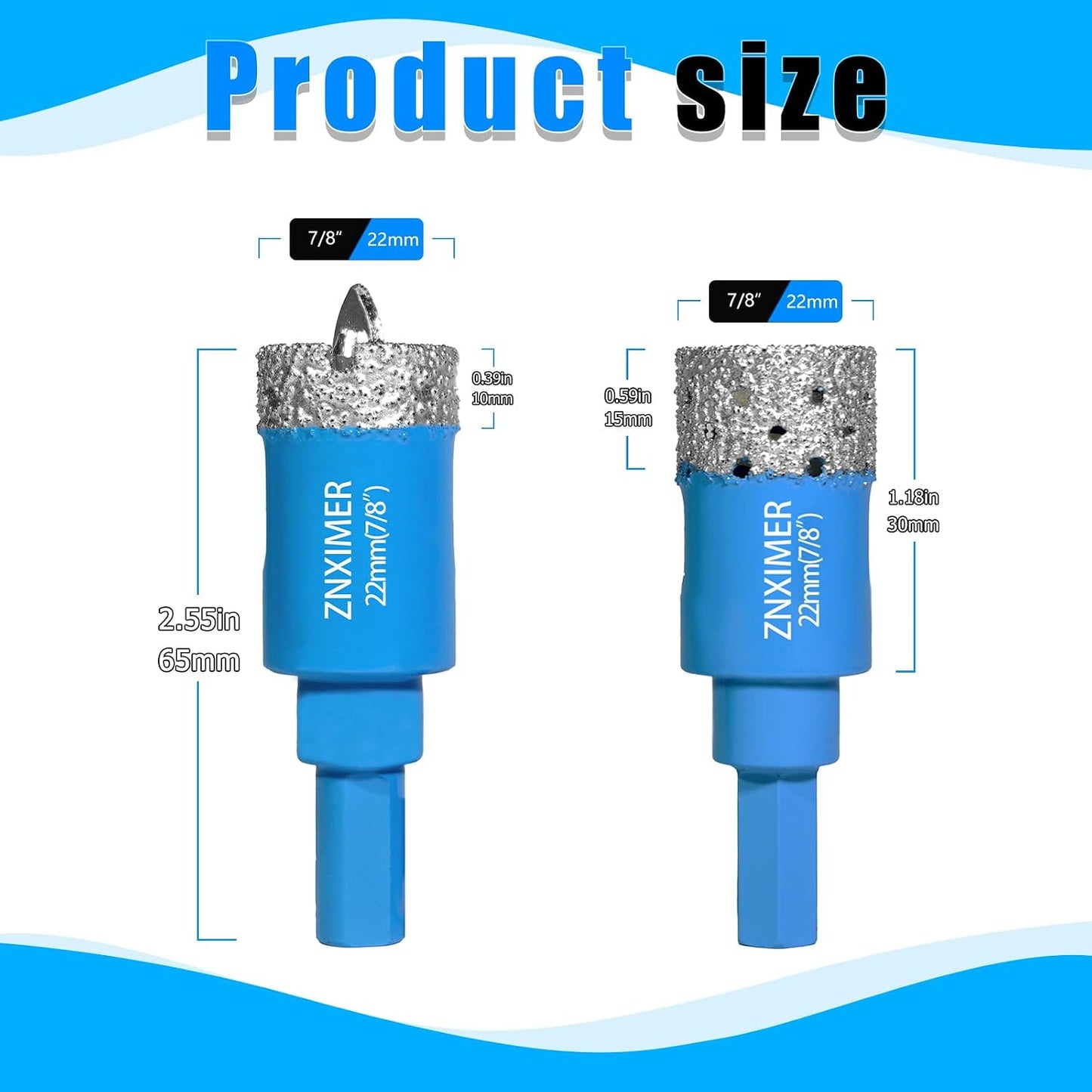 Brocas diamante 7/8pulg para azulejos cerámica granito