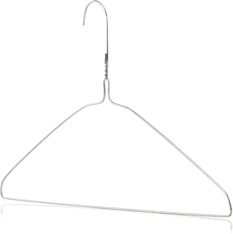 Perchas alambre metal plateado 16pulg 10uds