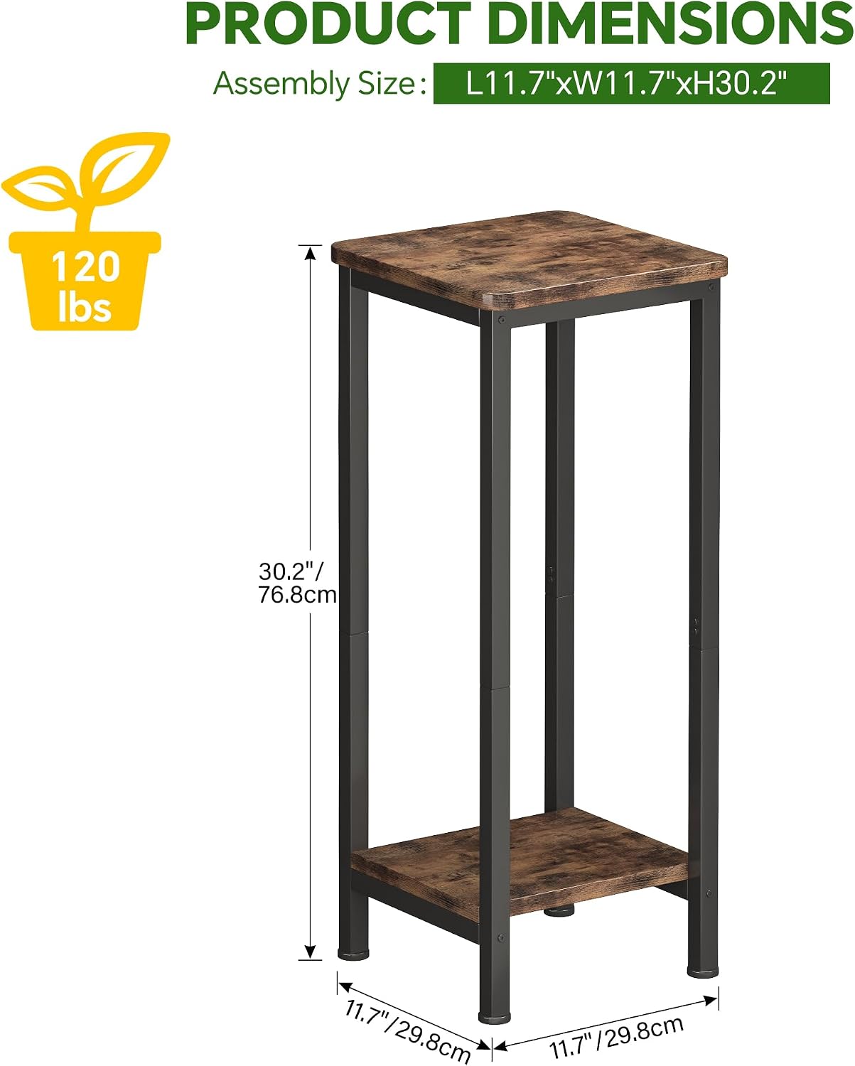2 Soportes plantas madera 2 niveles estante cuadrado moderno