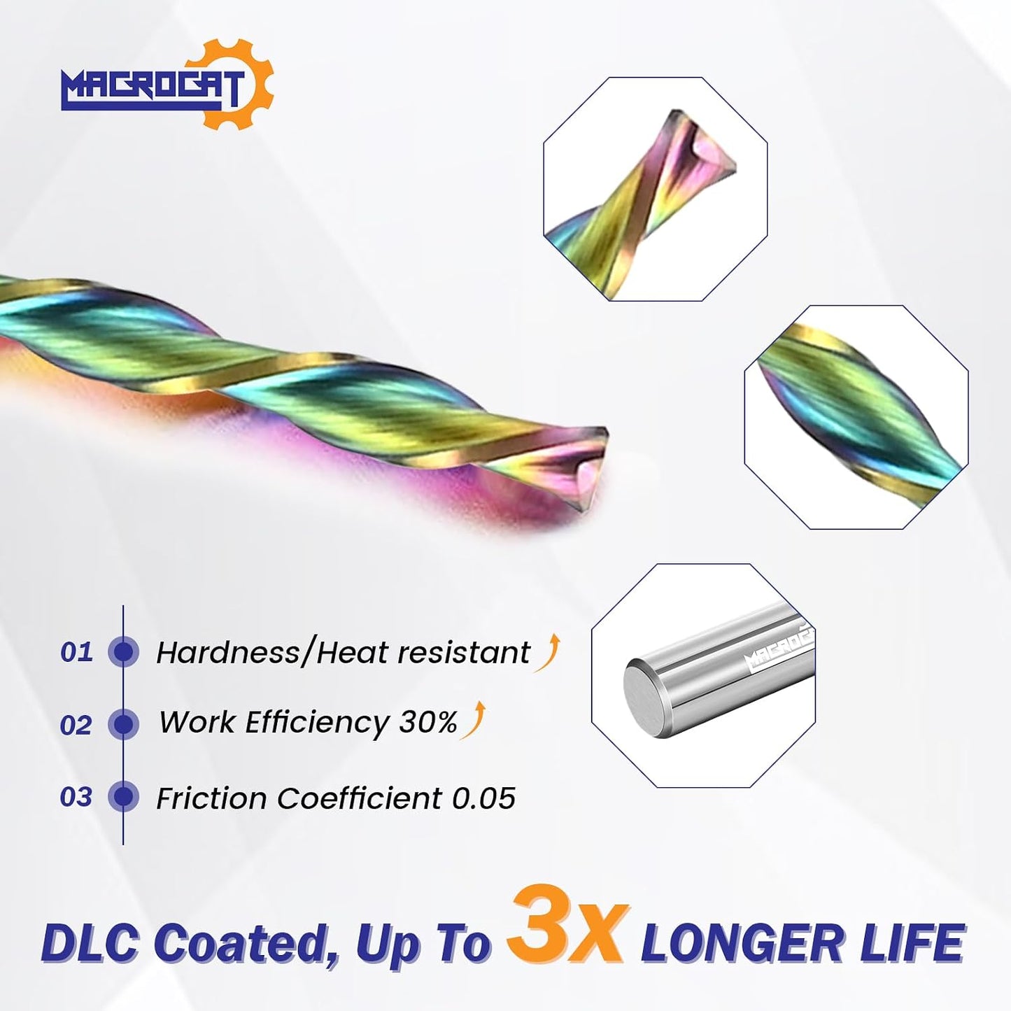 Brocas enrutador espiral corte descendente 1/16pulg CL